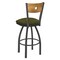 Holland Bar Stool Co 25" Swivel Counter Stool, Pewter Finish, Med Back, Graph Parrot Seat 83025PWMedMplB015 - alternate 2